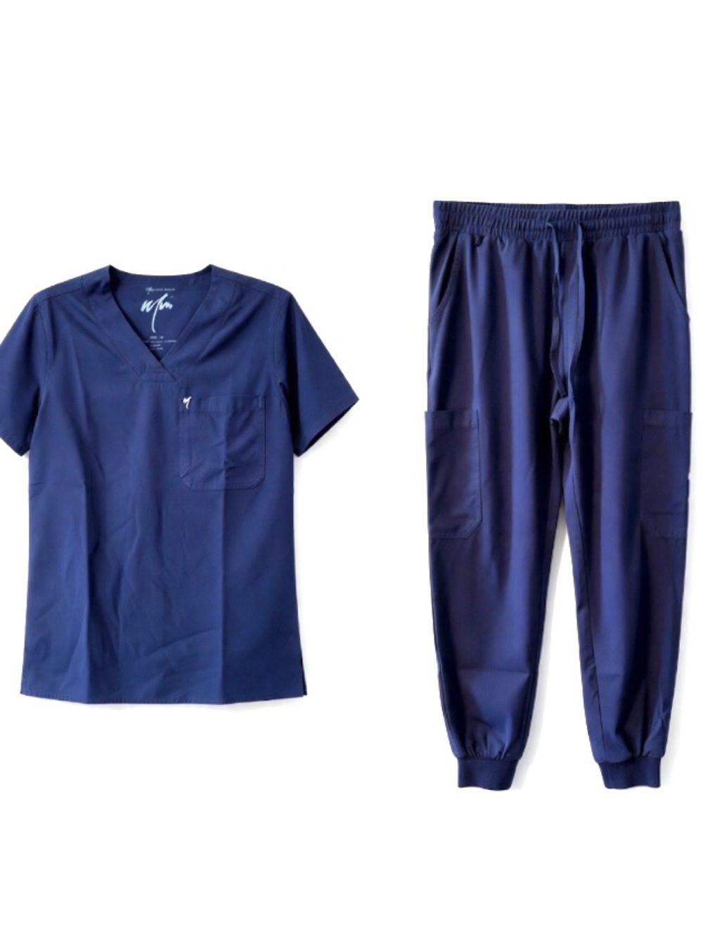 MIM Jogger Scrub Set - Navy Blue XS Top / S Pants (Fits S-M)